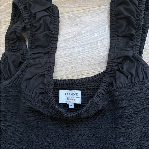 La Ligne Women’s Vivian Poplin 100% Cotton Dress Sz XXL EUC in Black - Picture 3 of 12